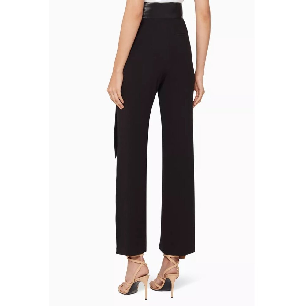 Nanushka Cecilia Wide-Leg Pants 27" / Large / Black Vegan Leather Belted Work - Picture 2 of 10